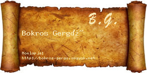 Bokros Gergő névjegykártya