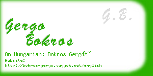 gergo bokros business card